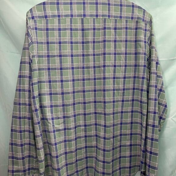 Bonobos Mens Shirt Sage Leaf Green Blue Atka Plaid Extra Large Slim Fit - Picture 3 of 7